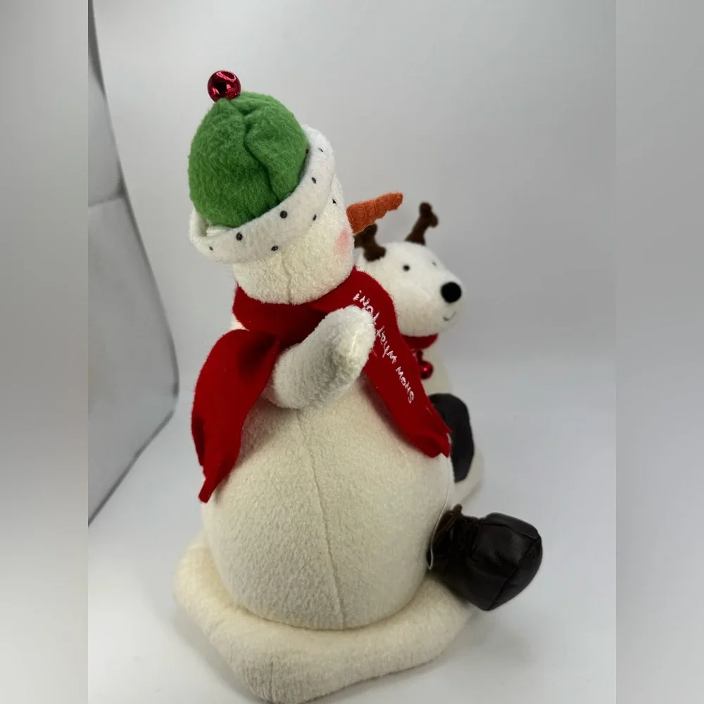 Hallmark Jingle Pals Snowman with Dog Animated Musical Singing Plush 2004 Tested